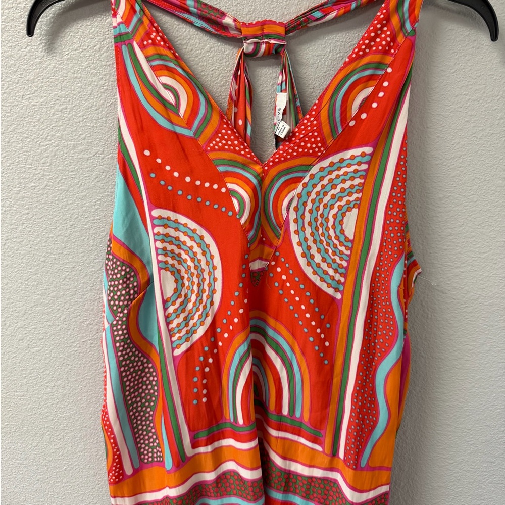 Rose & Olive Red and Orange Patterned Blouse